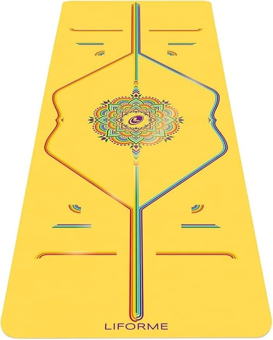 Liforme Printed Yoga Mat Collection - Free Yoga Bag Included - Patented Alignment System, Warrior-like Grip, Non-Slip, Eco-friendly, Sweat-resistant, Long, Wide and Thick for Comfort