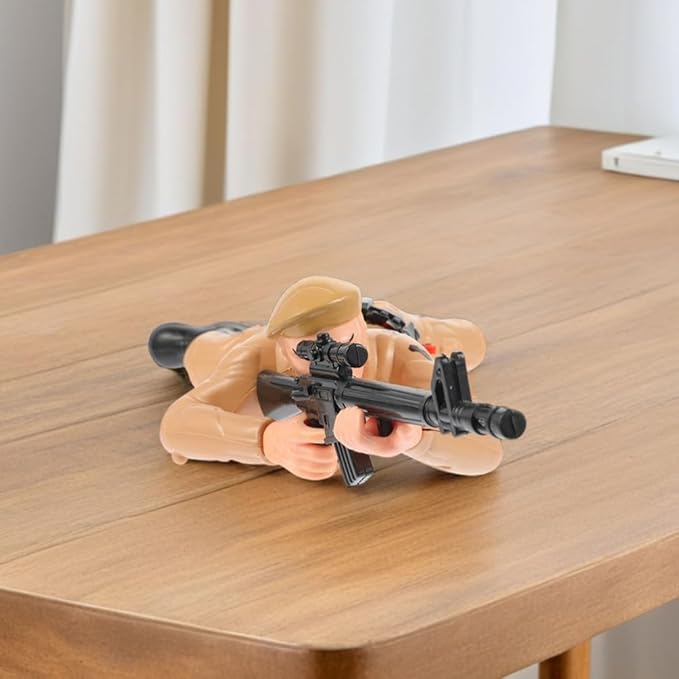 2pcs Electric Crawling Soldier Figurines for Kids Interactive Army Action Figures Toys for Boys Early Learning Crawling Plaything Crawler Soldier