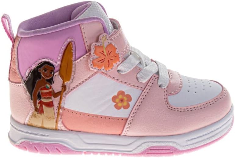 Josmo Girls High Top Sneakers Minnie Mouse Frozen Elsa Anna Paw Patrol Skye Lilo & Stitch Moana Character Shoes for Girls Size Toddler to Little Kid