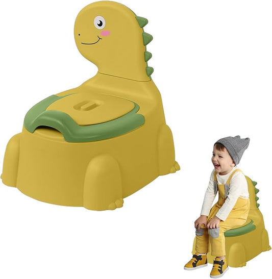 Potty Training Toilet, Dinosaur Potty Training Toilet Seat, Separated Dinosaur Training Potty for Toddlers with Non-Slip Rubber Mat Backrest, Portable Potty Chair for Boys and Girls Travel
