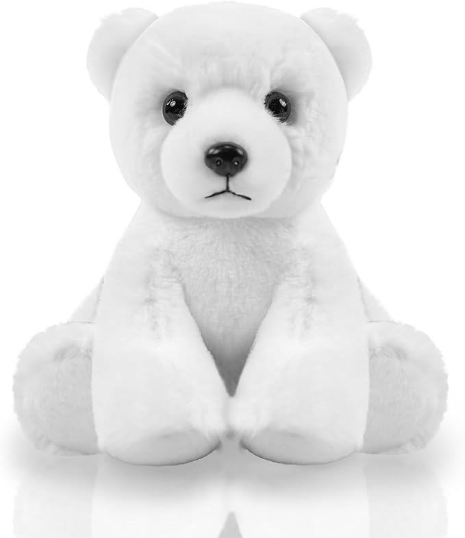 Polar Bear Stuffed Animal Toys, 8.5 Inch Soft and Cuddly Bear Plush Animals Toy, Cute and Realistic Stuffed Animals Gifts for Boys and Girls Soft Toy for Kids