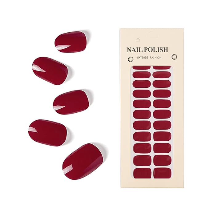 Nail Stickers 20 Pieces Full Wraps Nail Polish Strips, Self-Adhesive Gel Nail Art Decals for Women Girls (B4-11)