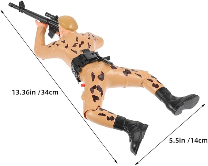 2pcs Electric Crawling Soldier Figurines for Kids Interactive Army Action Figures Toys for Boys Early Learning Crawling Plaything Crawler Soldier