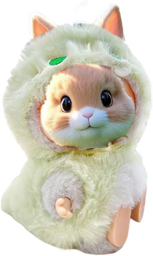 17cm Doll Rabbit Bunny Clothes, Autumn Spring Winter Thick Warm Suit, Super Funny Cute Cosplay Cos Costume Bee Shark Shrimp Dinosaur Suit Outfit for Dress Up -Green Dinosaur
