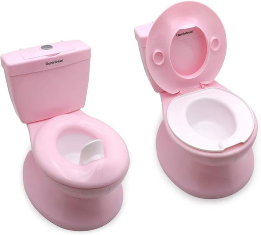XKMT- Baby KidsPortable Training Toilet Seat Chair For Toddler Boys kids & Girls with Flushing Sounds Pink [P/N: ET-BABY004-PINK]