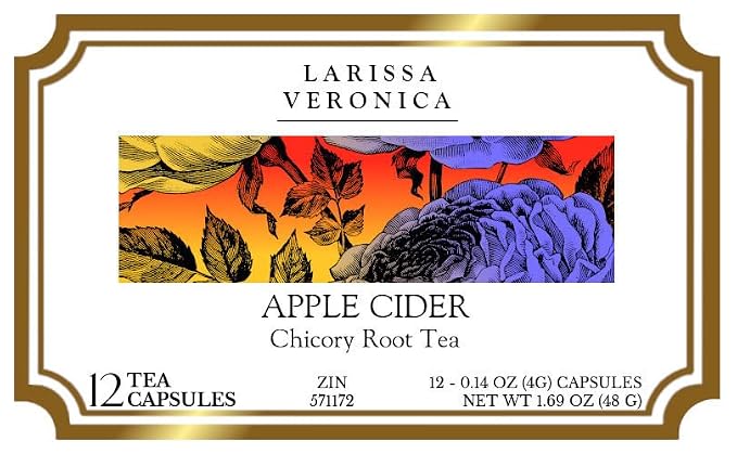 Larissa Veronica Apple Cider Chicory Root Tea (Single Serve K-Cup Pods) (12 pods, Artisanal, Herbal, Unsweetened)