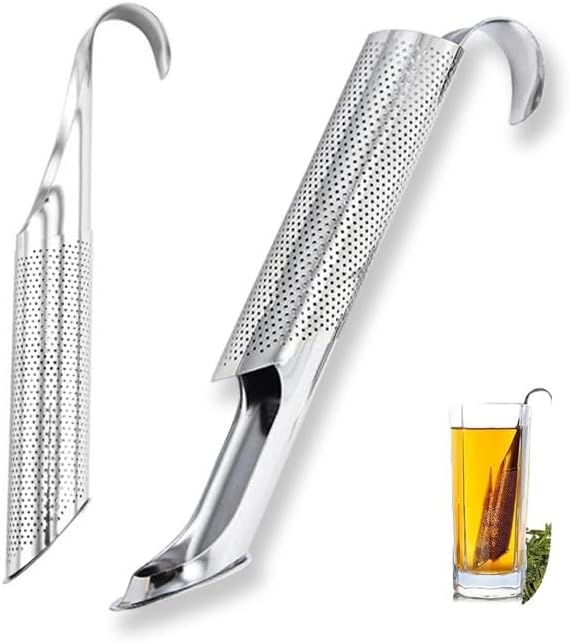 2PCS Stainless Steel Tea Diffuser & Strainers – Long-Handle Loose Leaf Tea Infuser, Fine Mesh for No Residue, Anti-Scald, Multi-Use for Tea/Coffee/Spices (Metal Tea Steeper)