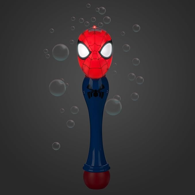 Disney Store Official Spider-Man Light-Up Talking Bubble Wand - Perfect for Kids & Fans, Authentic Design, Ideal for Outdoor Play & Parties, Durable & Safe for All Ages
