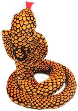 Stuffed Cobra Snake Animal Plush Toy 44 Inches Realistic Long Qamra The Queen Cobra Animal Stuffed Plushies Naja Nivea Cape Cobra Python Stuff Dolls Gifts for Children Kids Boys Girls, 44Inches