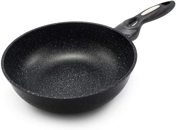 Marble Coated Cast Aluminum Non Stick Frying Wok (28cm / 11 Inch)