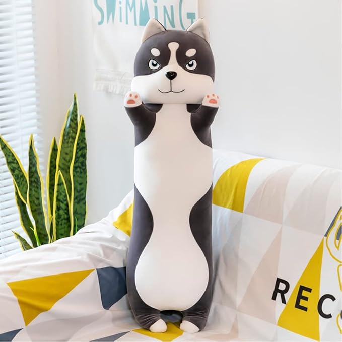 Long Husky Dog Stuffed Animals 26 Inch Dog Plush Toys Puppy Plushies Super Soft Cute Cuddly Sleep Hugging Pillow Cushion Stuff Dolls Birthday Gift for Child Kids Boys Girls Room Decor, 26Inches