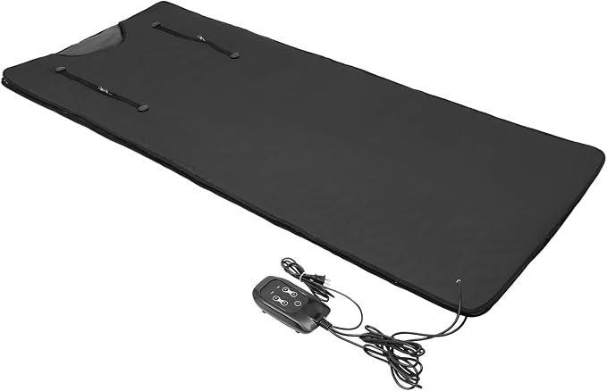 70.87 x 31.5In Portable Sauna Blanket 500W Far Infrared Sauna Blanket Foldable Sleep Bag at Home with Controller Adjustable Timer Carrying Bag for Detox Relaxation Weight Management
