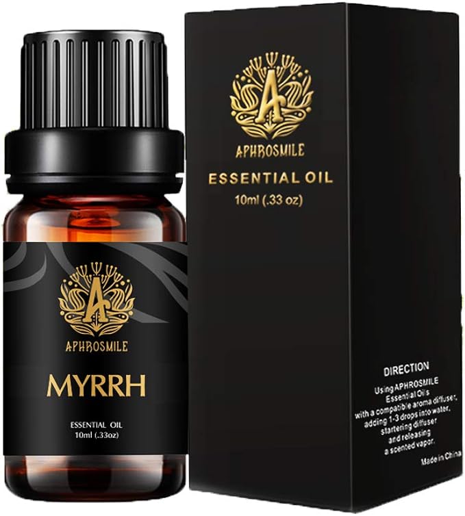 Myrrh Essential Oil - 100% Pure Myrrh Oil, Organic Therapeutic-Grade Aromatherapy Essential Oil 10mL/0.33oz
