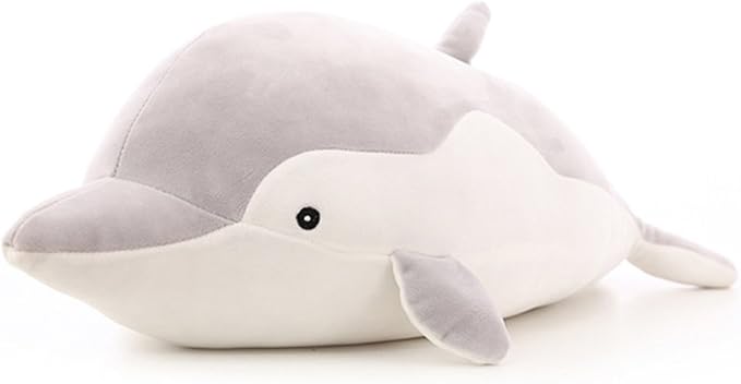 Stuffed Dolphin Animal Plush Toys 20 Inches Gray Large Animal Stuffed Plushies Super Soft Cute Cuddly Pillow Cushion Stuff Dolls Birthday Gifts for Children Kids Boys Girls Room Decor, 20Inches
