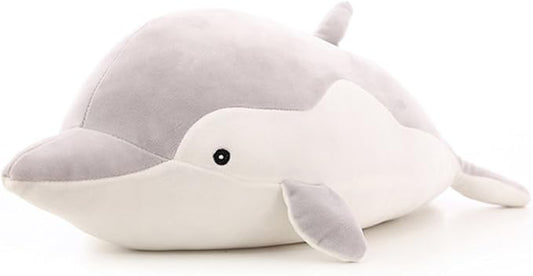Stuffed Dolphin Animal Plush Toys 20 Inches Gray Large Animal Stuffed Plushies Super Soft Cute Cuddly Pillow Cushion Stuff Dolls Birthday Gifts for Children Kids Boys Girls Room Decor, 20Inches
