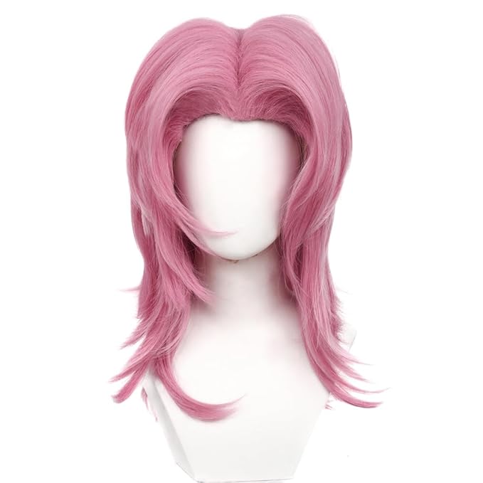 Men Romance Saja Costume Wig Anime Demon Boys Cosplay Props Halloween Party Outfit Accessories Merch Pink