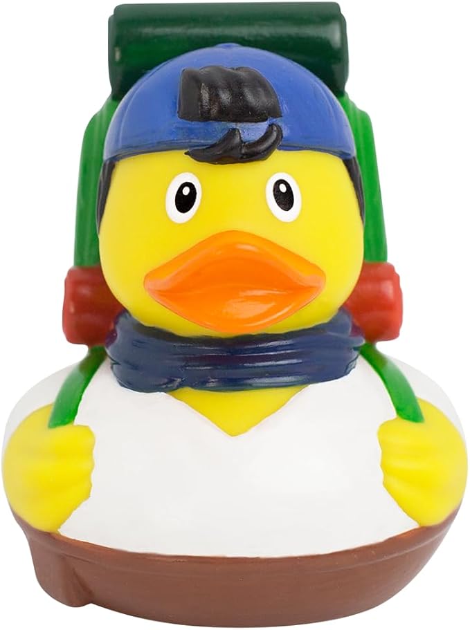 3 Inch Backpacker Hiker Rubber Duck Bath Toy, Collectable, Fun for All Ages, Auto Dash Decoration, Crusing Vacation Gift, Party Favors, Office, School, Home