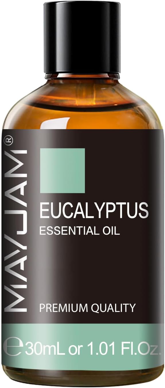 MAYJAM Eucalyptus Essential Oil for Diffuser Soap Candle Making, 1.01fl.oz | Long Lasting Scents, Eucalyptus Oil for Skin, Ideal for Living Room Bedroom Office Car Use