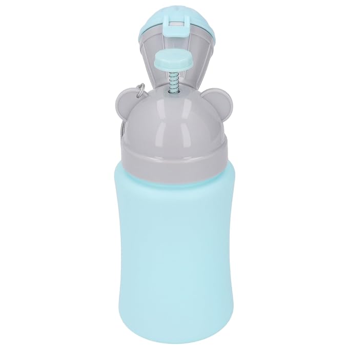 Asixxsix Toddler Urinal Cup, Leakproof Button Design Portable Potty for Boys, Car Potty with Silicone Rings Sealing for Travel Camping (Blue for Boy)