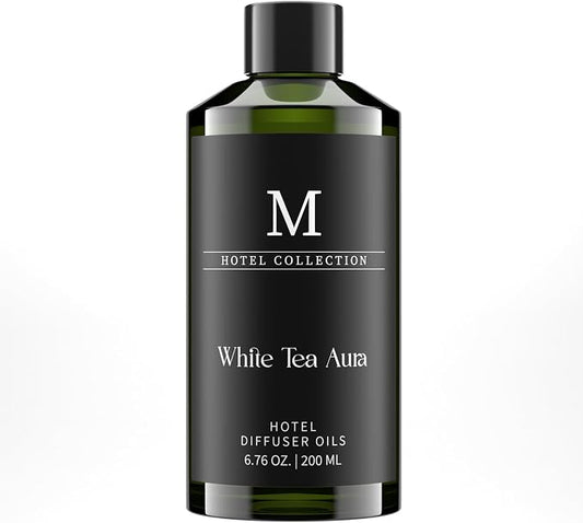 Hotel Collection Diffuser Oil-White Tea Aura, 6.76 Fl Oz (200ml), Home Luxury Aroma & Hotel Fragrance Diffuser Oil- Essential Oils for Aromatherapy Bigger Bottle, Longer Lasting Aroma