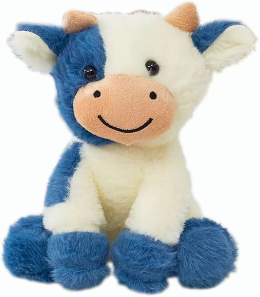 Cow Stuffed Animals Soft Plush Cute Cow Doll for Boys Girls 8in (zuo NIU Shen lanse)