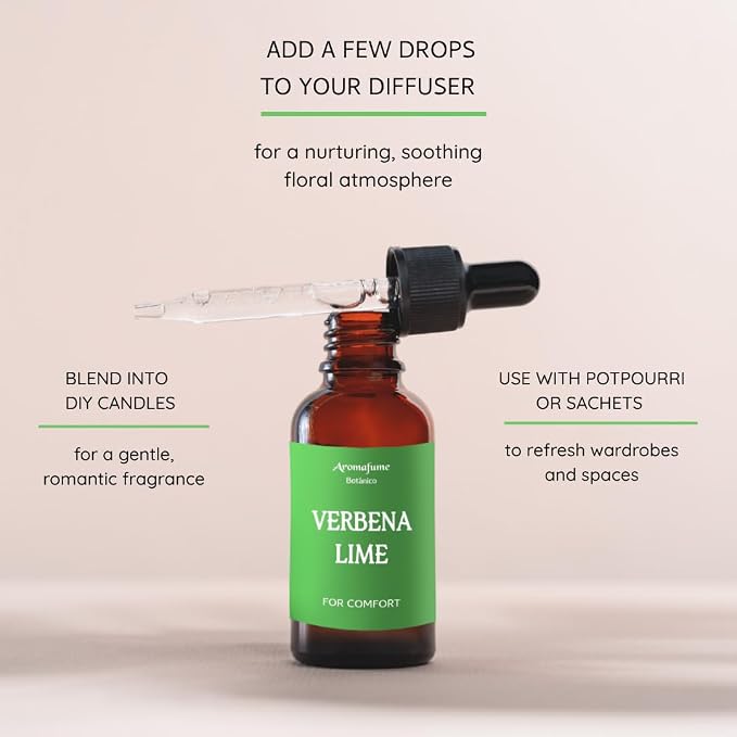 Verbena Lime Essential Oil Diffuser Blend by Aromafume | 1 x 30ml / 1 fl oz | Sweet & Citrusy Scent for Inner Peace & Positivity | Uplifting Aromatherapy Oil | Vegan & Cruelty-Free