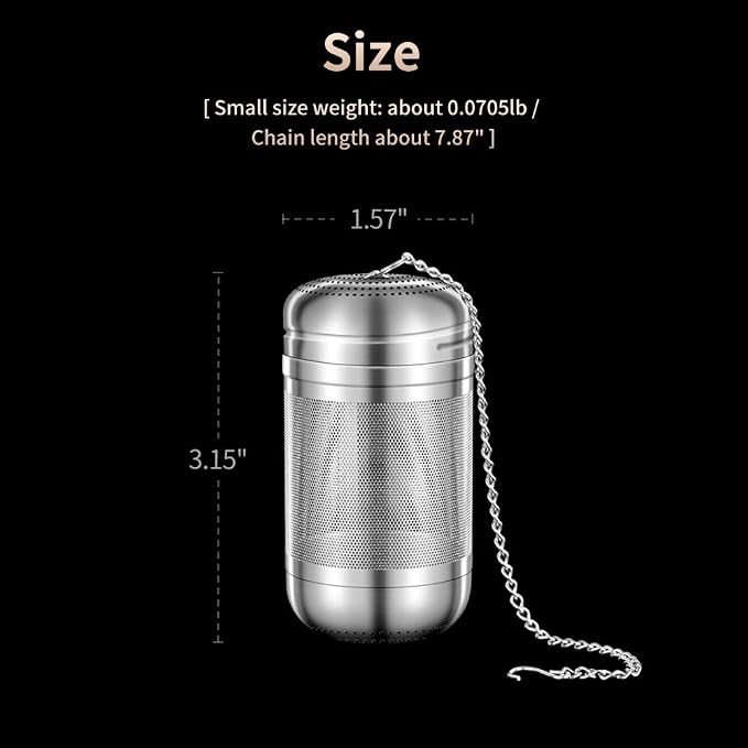 2Pack Tea Strainers for Loose Tea, Extra Fine Mesh Tea Infuser, 316 Stainless Steel Loose Leaf Tea Steeper, Tea Infuser for Loose Leaf Tea (2 Pack - Large + Small)