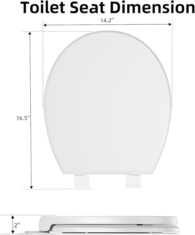 Round Toilet Seat Cover – PP Quick Release Flat Toilet Seat, White Easy-Remove Design for Simple Cleaning & Everyday Comfort