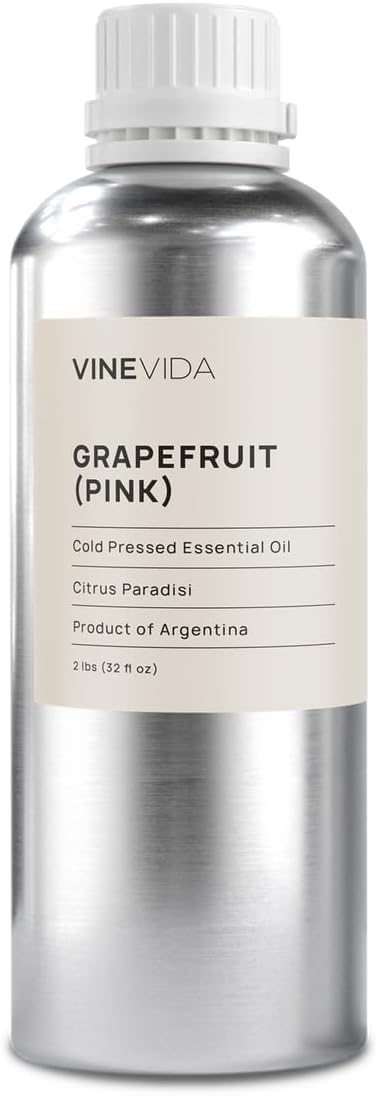 VINEVIDA Pink Grapefruit Essential Oil 32 oz - Undiluted Grapefruit Oil 32 oz - Grapefruit Candle Oil Scent - DIY Candle Scents for Candlemaking - Bulk Essential Oil for Soap Making