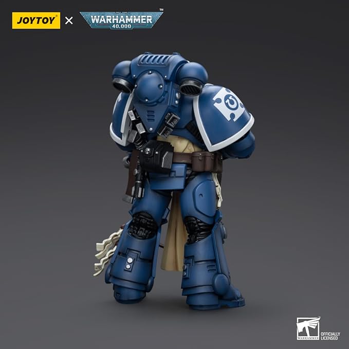 YIZRIO JoyToy Warhammer 40K Ultramarines Sternguard Veteran with Auto Bolt Rifle 1:18 Scale Action Figure Mecha Joy Toy Collection Model 4.76 inch