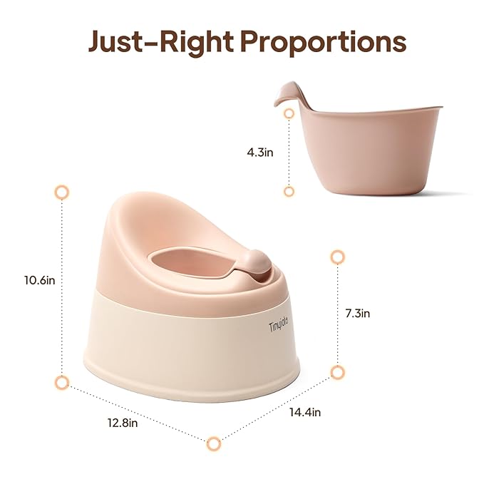 Tinyiota Toddler Potty Training Toilet, Removable Bowl with High Splash Guard, Assembles in Seconds, Easy-Clean and Travel-Ready for Boys and Girls Ages 6 Months to 3 Years (Pink)