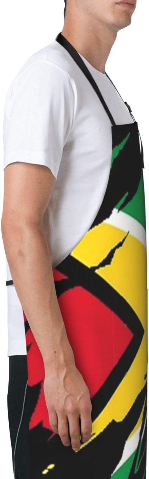 Cute Flag Kitchen Cooking Aprons for Women Men Adjustable Patriotic Flag Apron with 2 Pockets for Home Kitchen Garden