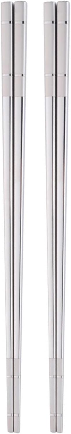 Reusable Stainless Steel Chopsticks,Dishwasher Safe , Easy to Use(2 PCS,Silver)