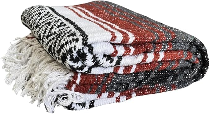 Open Road Goods Bulk Falsa Blankets - Handwoven Authentic Mexican Falsa - Great for Weddings, Yoga, Beach, Picnics, or Mexican Throw! (Rust, 7 Pack)