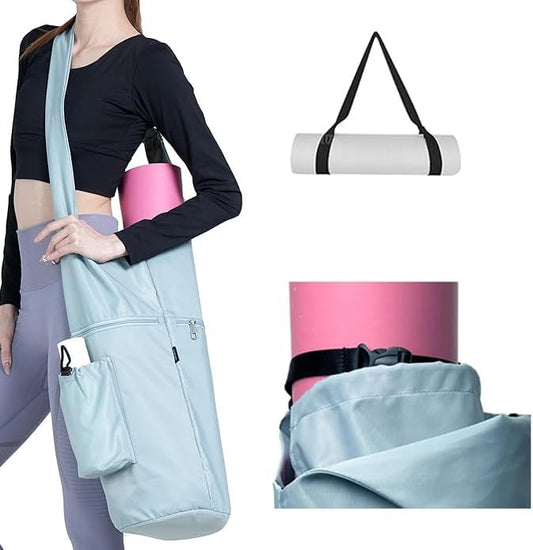 Yoga Mat Bag, with Protective Layer& Water Bottle Pocket and Big Wet Pocket & Yoga strap & Large Capacity,Stylish & Functional Fitness Mat And Essential items for Women & Men