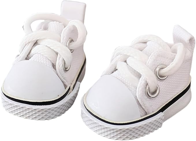 3 Pieces Doll Clothes Set Accessories, Mini Doll Canvas Sneakers Glasses Water Bottle Bag Decoration for 17cm Dolls, Mini Finger Shoes, Cute Outfit Clothing Accessory for 1st/2nd/3rd Gen Monsters Doll