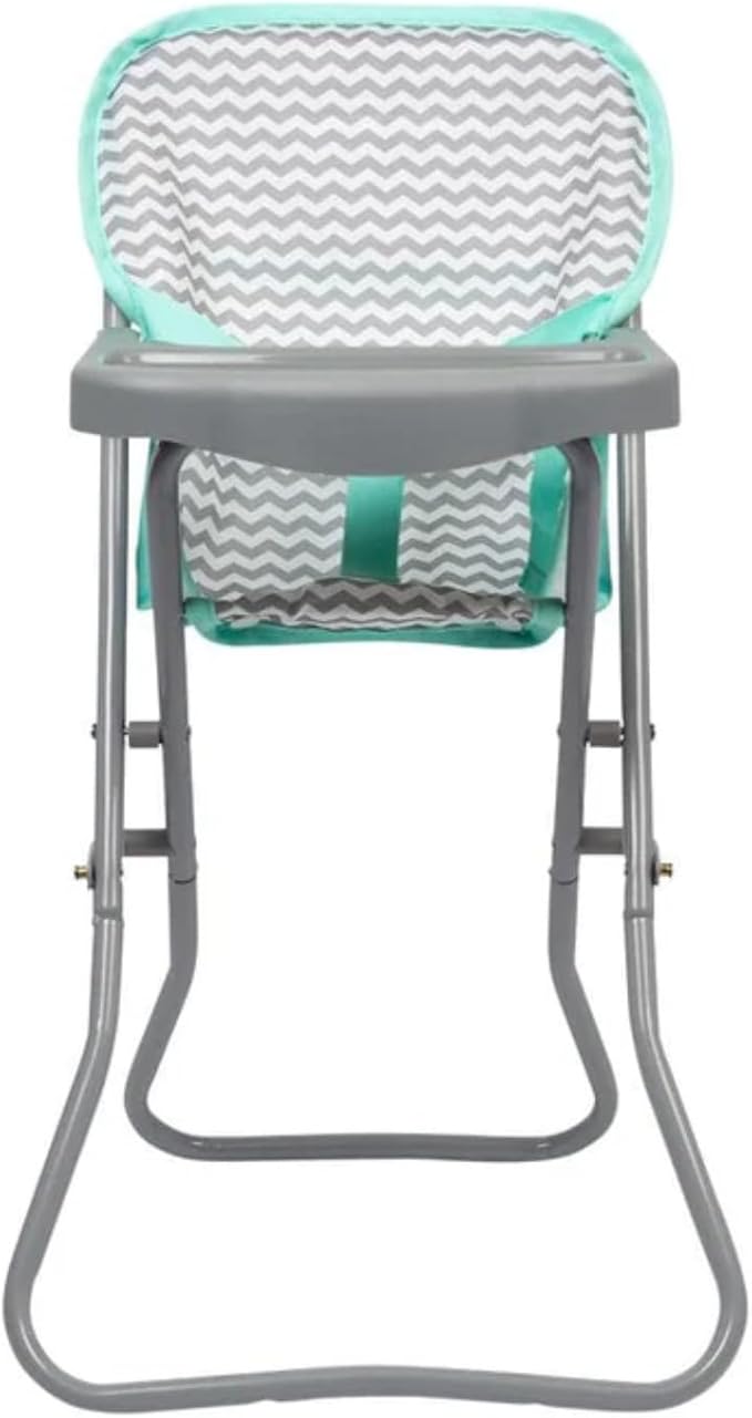 Adora Baby Doll Folding High Chair with Trendy Zig Zag Pattern and Strap for Added Security, Suits Most Plush Toys, Stuffed Animals and Dolls up to 16 inches Birthday Gift for Ages 3+