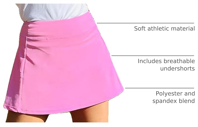 Stelle Tennis Skirts for Women Ruffle Athletic Golf Skorts with Pocket | High Waisted, Tummy Control, Built in Shorts, Athletic Skirt, Golf Skirt, Soft, Breathable, Workout, Pickleball