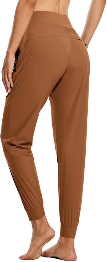baleaf Womens Lightweight Hiking Pants Water Resistant Quick Dry Joggers with 5 Zipper Pockets UPF 50+ for Travel Hiking