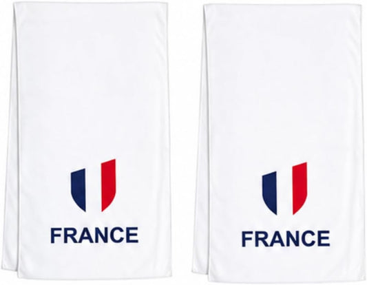 Cooling Towels for Neck and Face, 2-Pack Sports Cooling Towels for Hot Weather, World Cup 2026 France, Microfiber Cooling Towel Instant Cool Ultra Soft Lightweight for Baseball Soccer Gym Yoga Golf