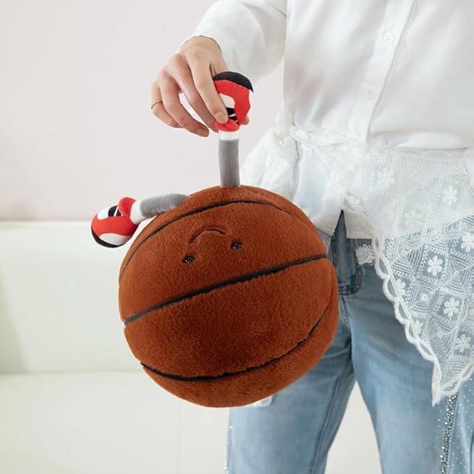 13.7" Cute Football Plush Toys Soft Stuffed Sport Throw Pillow Plush Ball Gift for Kids Birthday and Christmas Decoration (Basketball)