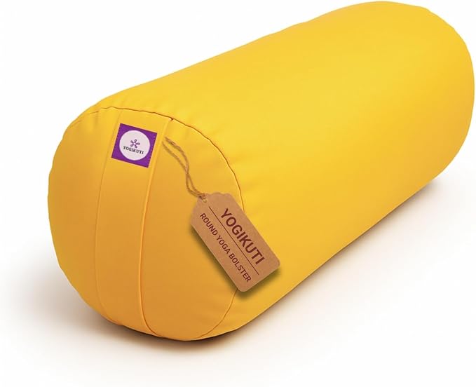 Yogikuti Iyengar Yoga Bolster for Restorative Yoga and Meditation – Lightweight Cotton Support Pillow with Handle for Easy Carry, Versatile for Pose Modification, Balance, Back Relief, and Relaxation