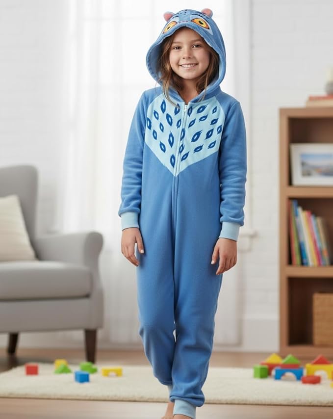 Kpop Demon Hunter Kids Onesie Pajamas - Boys Girls Long Zip Up Hooded Blanket Sleeper, One Piece Costume - Official License