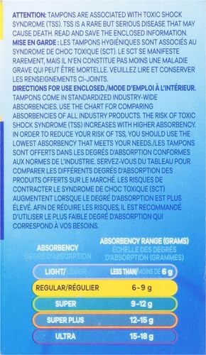 Tampax Pocket Pearl Tampons Regular Absorbency with LeakGuard Braid, Unscented, 16 Count (Pack of 2)