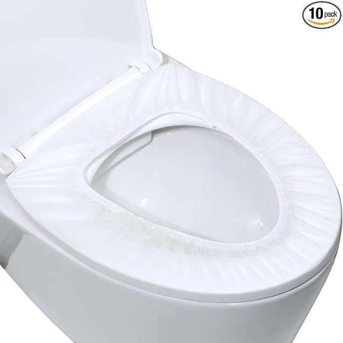 10 Pack Disposable Toilet Seat Covers for Travel Toilet Seat Mat Portable Disposable Toilet Seat Covers for Outing Hotel Hospital Public Toilet (Individual Package)