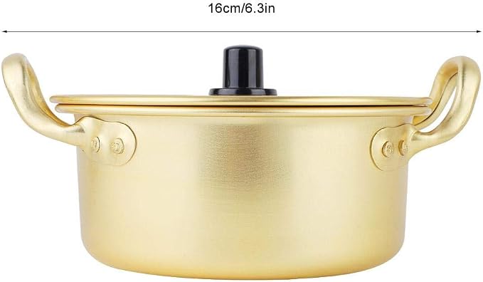 Noodle Pot, Korean Ramen Noodle Pot Korean Yellow Aluminum Stockpot Instant Noodles Pot Aluminium Pot (#1)