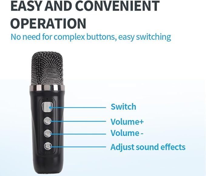Portable Karaoke Machine for Adults,with 2 Wireless Microphones Karaoke Speaker,Carrying Handle/RGB Lights, Bluetooth 5.0 Mirophone,Supports USB/TF/AUX，Karaoke Machine for Home Party&Kids (White)