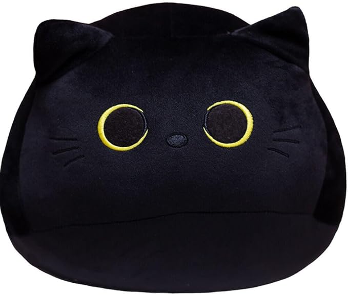 Cat Stuffed Animal Cute Cat Plush Doll Toy（ Including Tail 10 inch） for Girls Boys Christmas(Black cat 30cm)