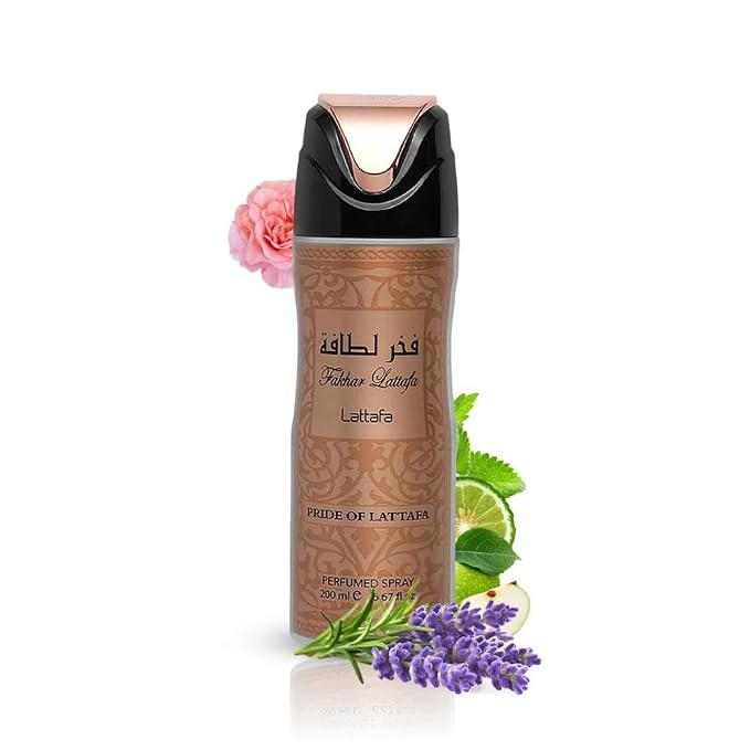 Lattafa Fakhar – Floral, Fruity, Musky, Sweet – Perfumed Deodorant Spray for Women, 6.67 Ounce / 200 ml
