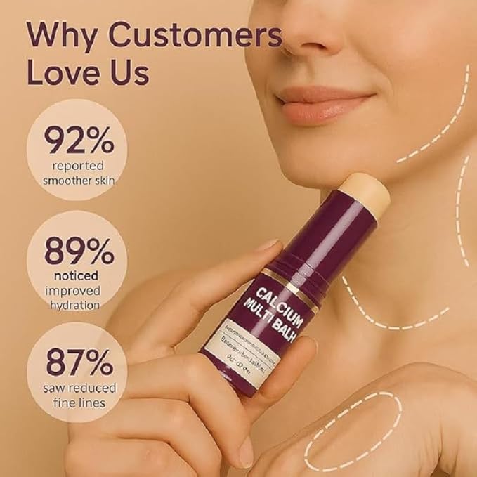 Calcium Multi Balm Stick, Collagen Moisturizing Calcium Volume Multi Balm Stick for Wrinkle Repair Firming Skin Anti-Aging & Lifting Care.(1Pcs) ﻿
